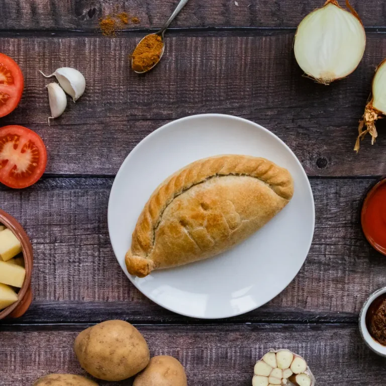 Bombay potato pasty on plate