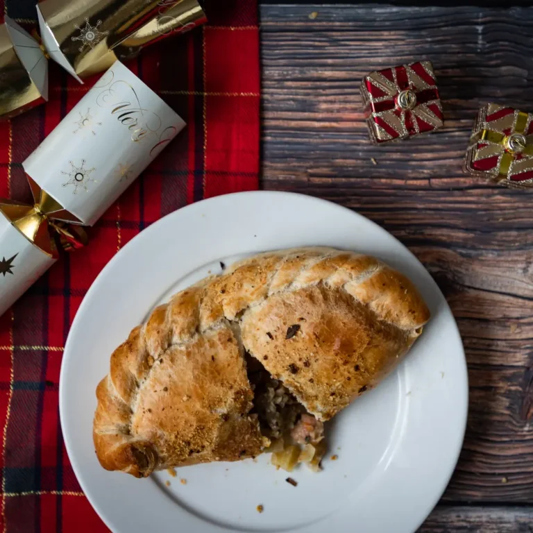 Christmas Pasty Sliced in the middle