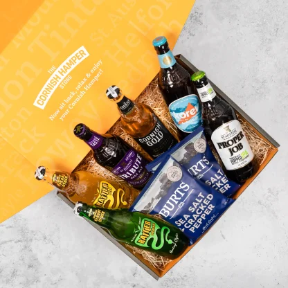 Cornish beer and cider gift set with crisps