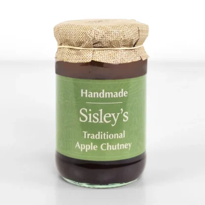 Sisleys Traditional Apple Chutney glass jar with green label