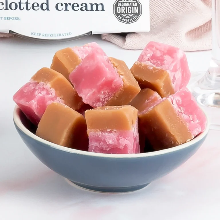 Strawberry split fudge cubes featured in our Gin lovers birthday hamper and more