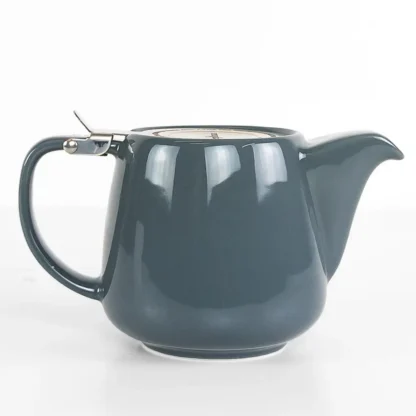 Grey teapot with silver lid