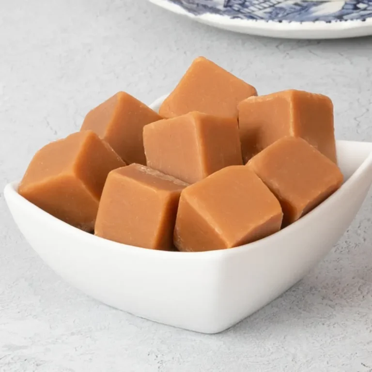 Bowl of Cornish fudge cubes