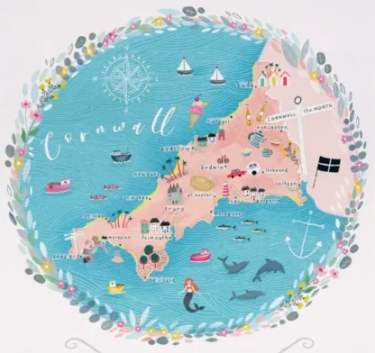 Map of Cornwall design by Whistlefish