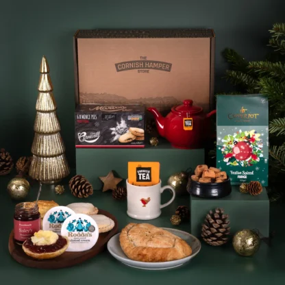 The Gluten Free Christmas Cream Tea Pasty Hamper with a turkey, stuffing, bacon and sausage pasty. Suitable for coeliacs