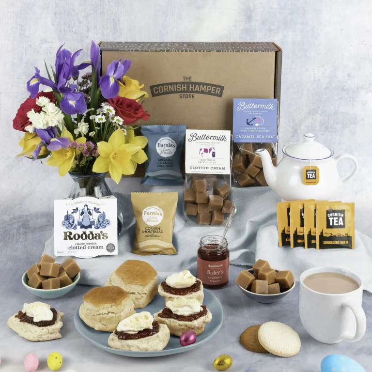The Cornish Fudge Hamper filled with Buttermilks award winning fudge, clotted cream and caramel sea salt flavours