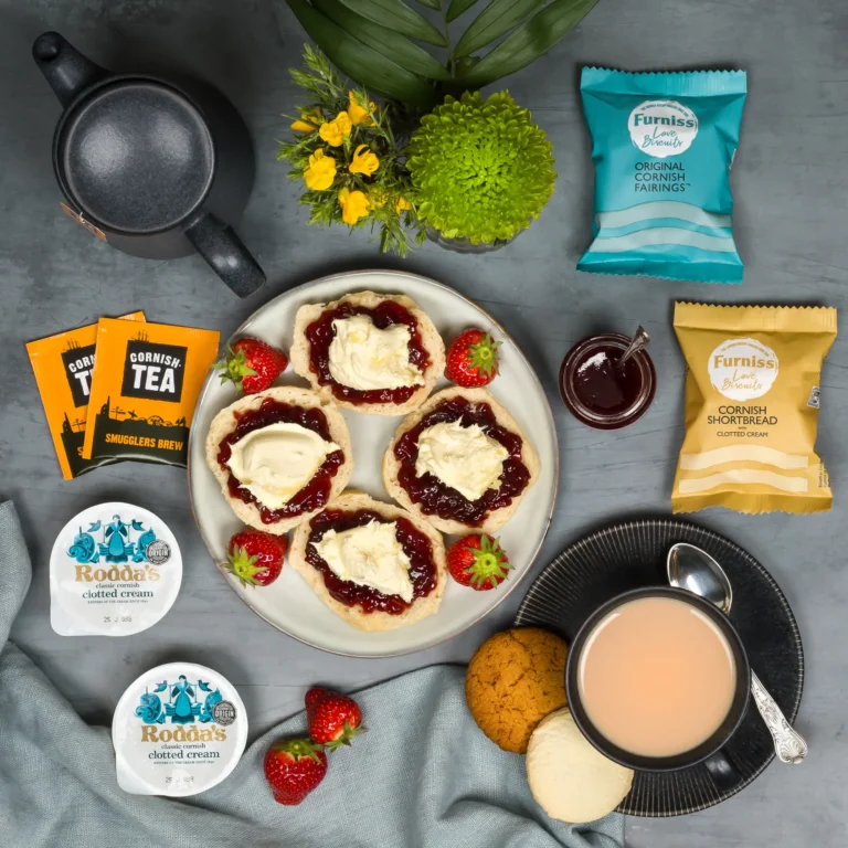 Dad's Father's Day gift packed with Cornish cream teas, shortbread and original Cornish fairings