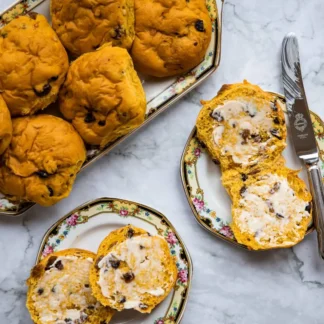 Cornish Saffron Buns handmade by Prima Bakeries. Soft, fruity and best served with Cornish butter
