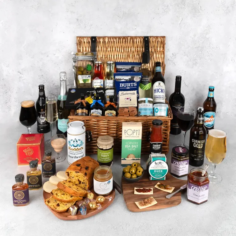 The Executive Gift Hamper filled with premium artisan treats, presented in a luxury wicker basket for a lasting impression
