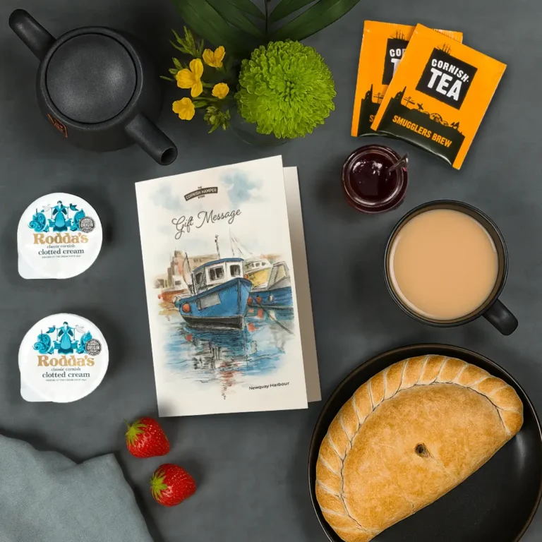 Birthday Gift Message Card for him, with newquay harbour design